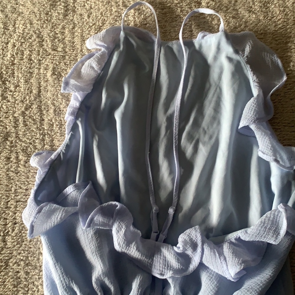 H&M Ruffled Crepe Light Blue Romper - Picture 5 of 5